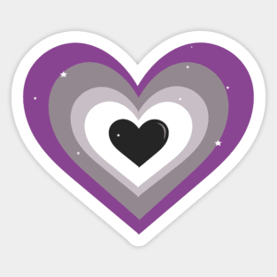 Asexual Ace Flag Heart Sticker